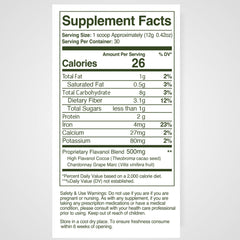 Scoop of WellVine powder added to a smoothie for a quick nutrient boost.