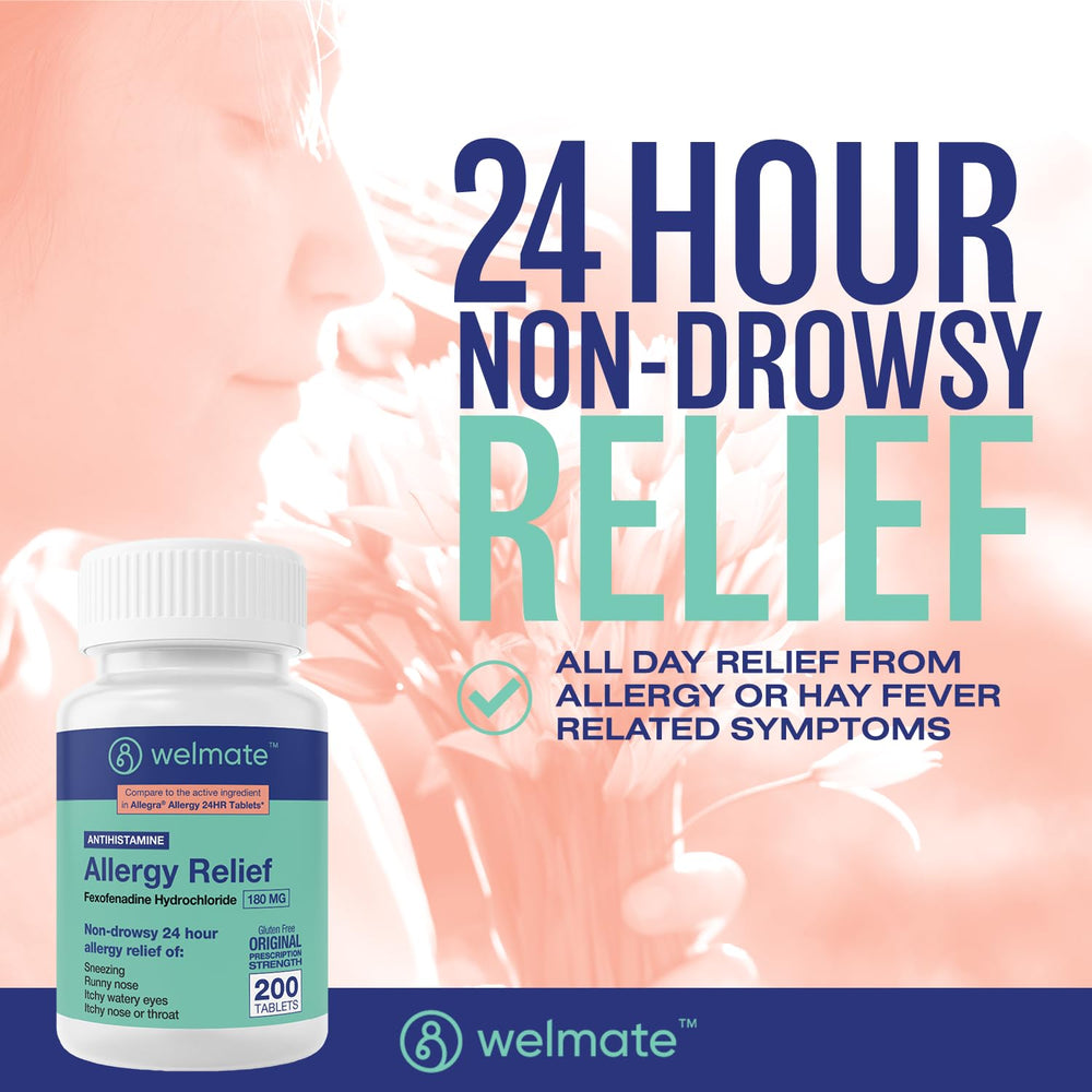 WELMATE 180mg tablets close-up highlighting easy dosage and fast action.