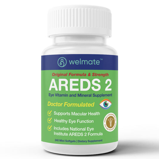 WELMATE AREDS 2 bottle front view for comprehensive eye vitamin support