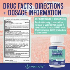Welmate Mucus Relief tablet with water demonstrates simple dosing