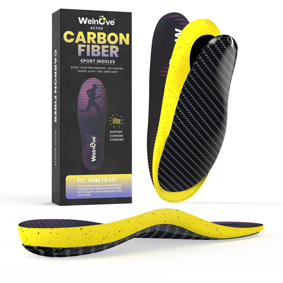 Welnove detachable carbon fiber insole assembly highlights modular replacement