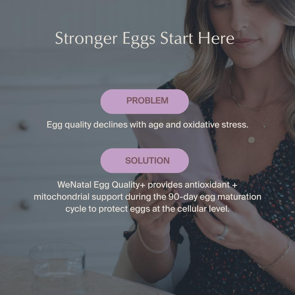 WeNatal Egg Quality+ ALA and vitamin C blend for cellular health.