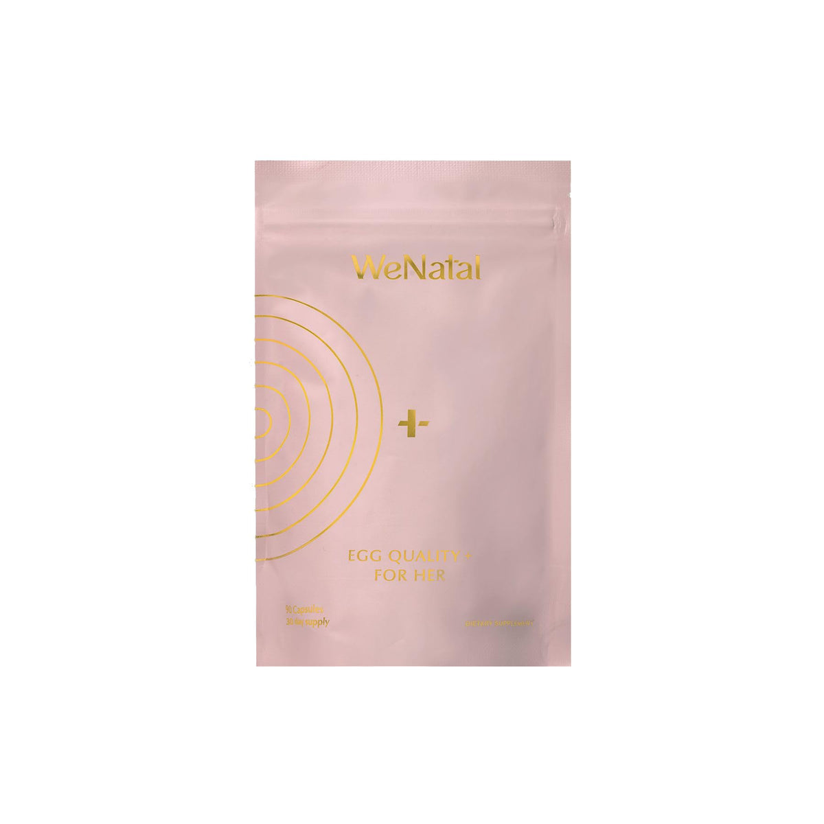 WeNatal Egg Quality+ bottle with vegan capsules for egg health support.
