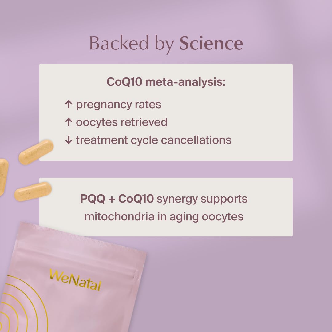 WeNatal Egg Quality+ L-Carnitine components for energy metabolism.