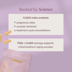 WeNatal Egg Quality+ L-Carnitine components for energy metabolism.