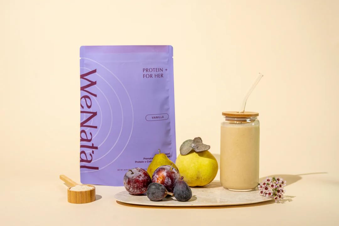 WeNatal Protein for Her being stirred into water to form a smooth shake