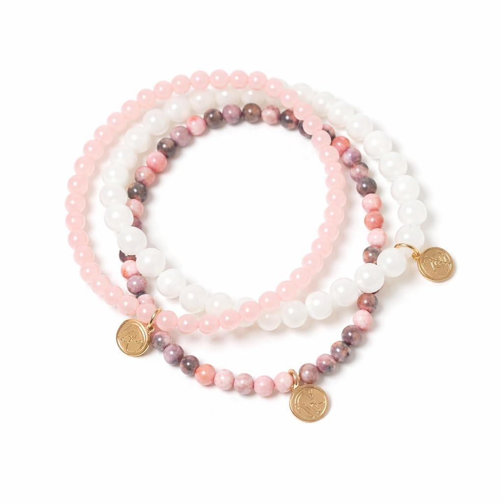 Wendy Kleiner Fertility Stack Moonstone beads shown for balance and cycles