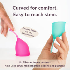 Kind Cup soft silicone material against the skin.