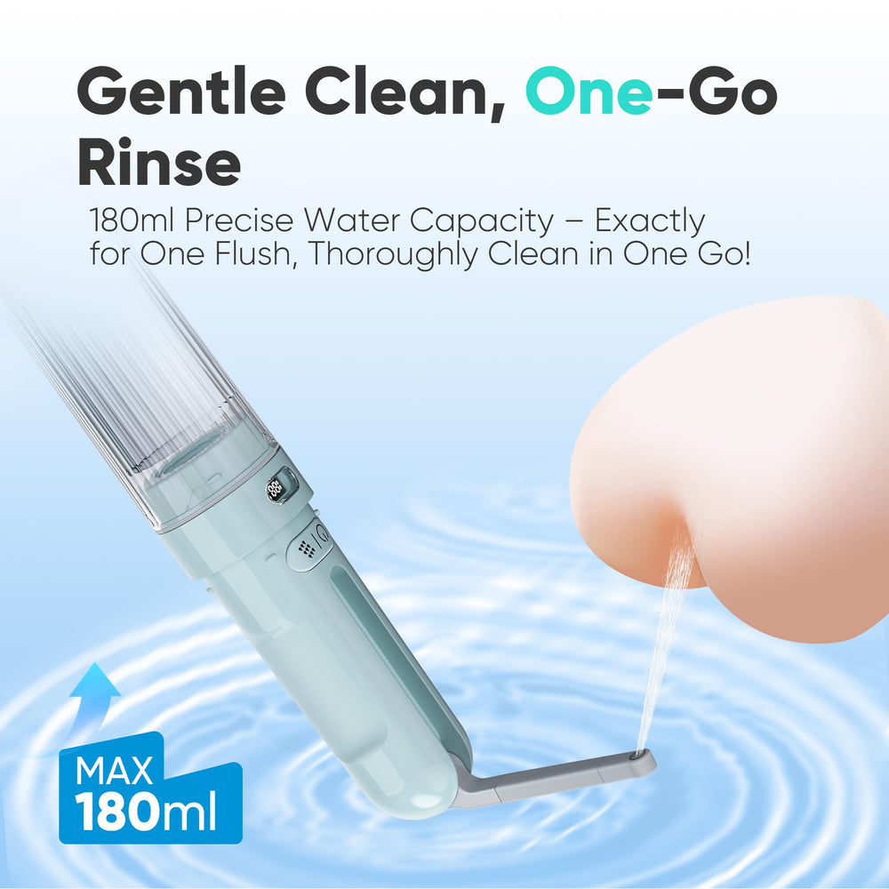 WeWi HLTH bidet in hand for easy on-the-go cleansing.