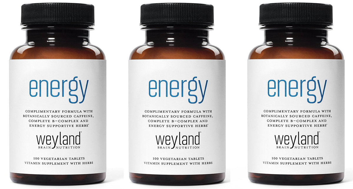 Weyland Energy bottle front view for daily focus support.