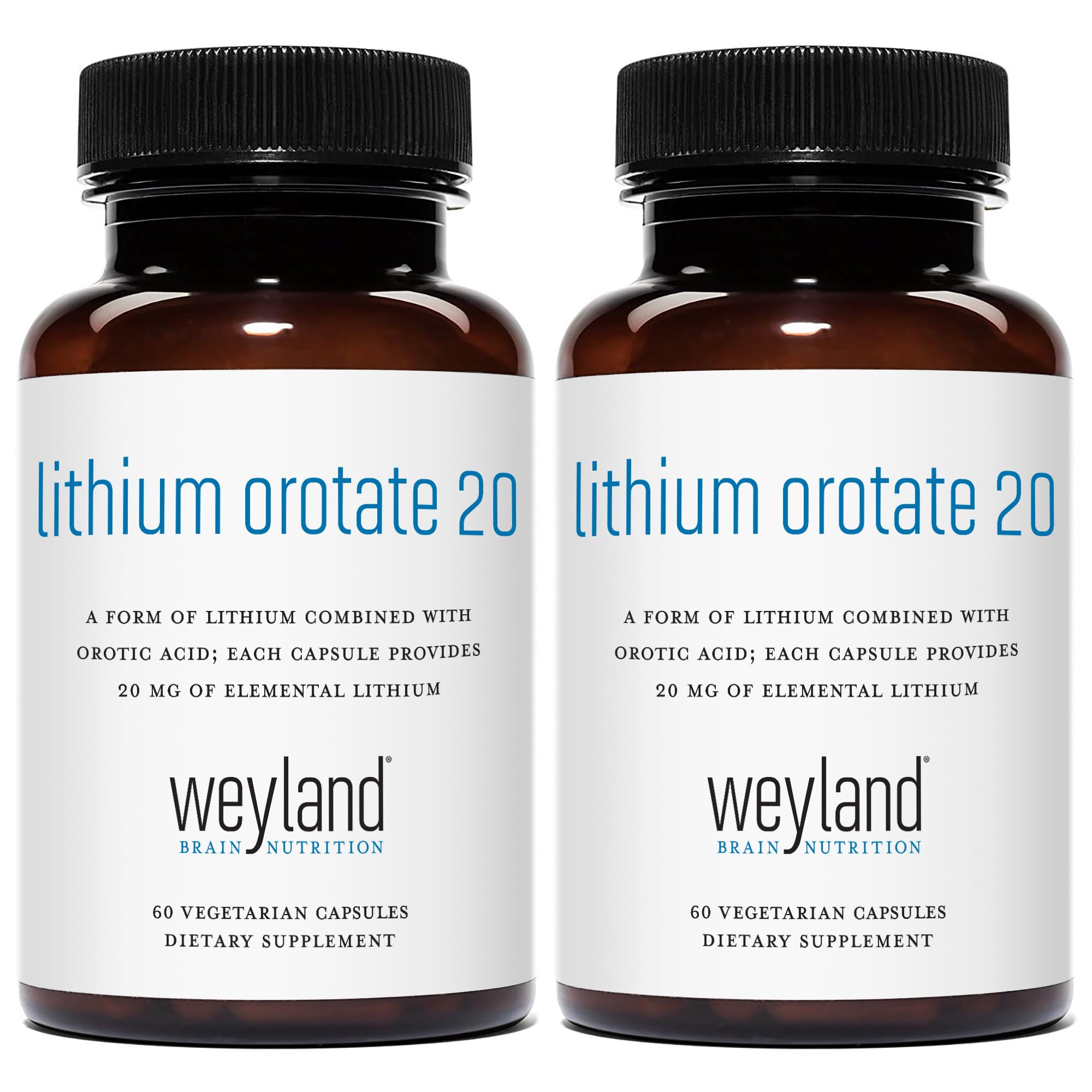 Weyland Lithium Orotate bottle front for daily balance support.