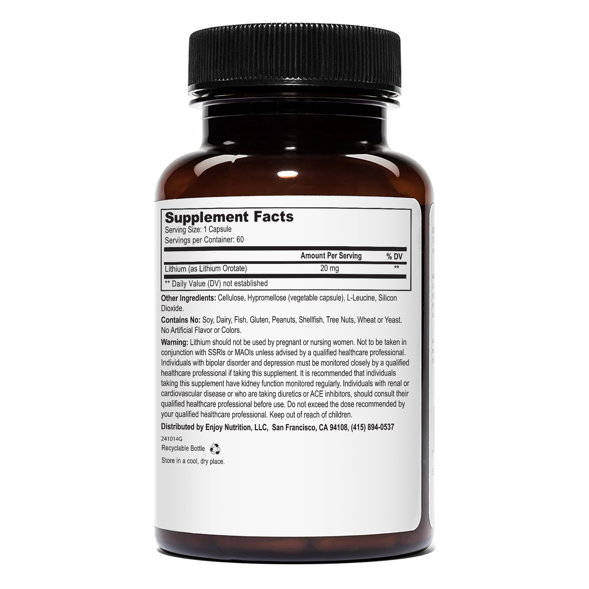 Closeup of Weyland Lithium Orotate capsules for easy daily intake.