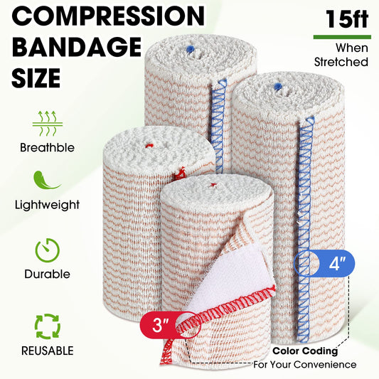 Weysat 4-inch elastic bandage wrap close-up highlighting strong loop closure for stability