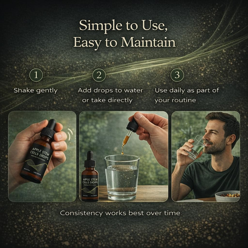 Morning routine shot showing daily wellness with Cellics Drops.