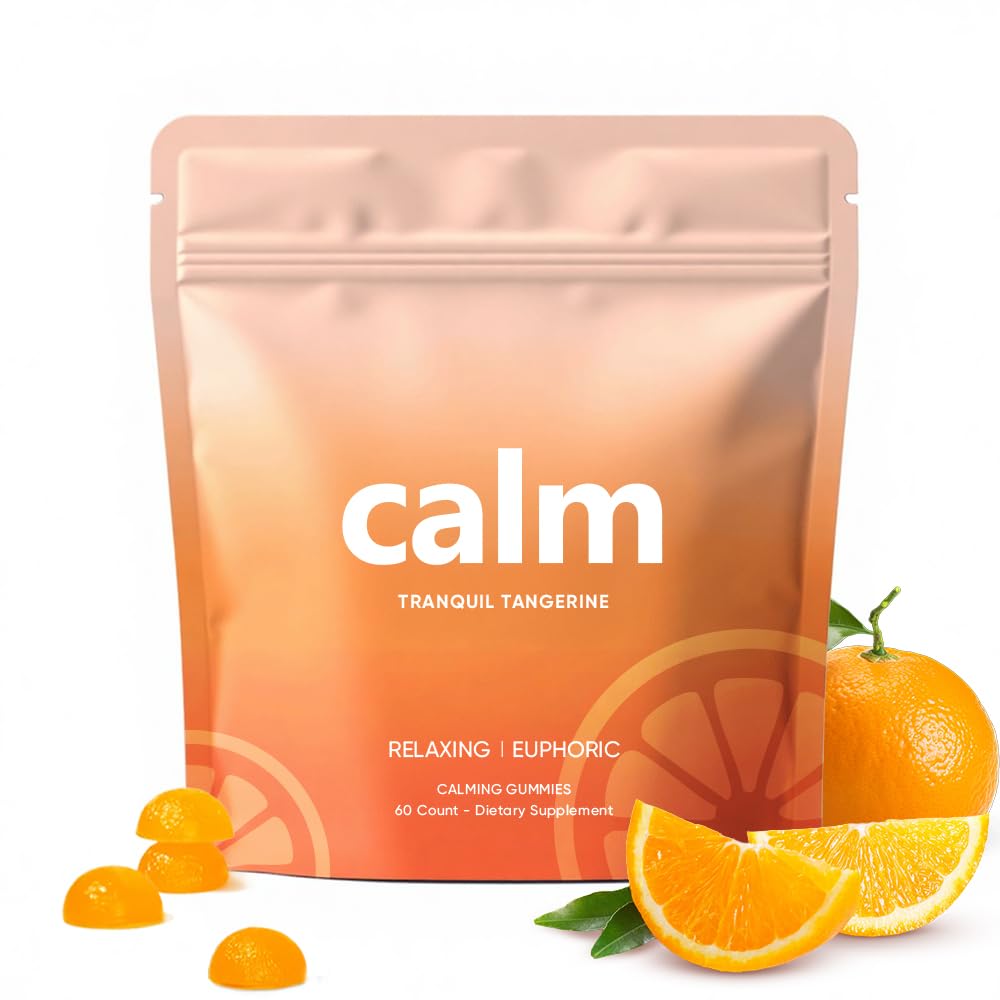 WGYPEU Feel Calming Gummies box with tranquil tangerine flavor promotes daily relaxation.
