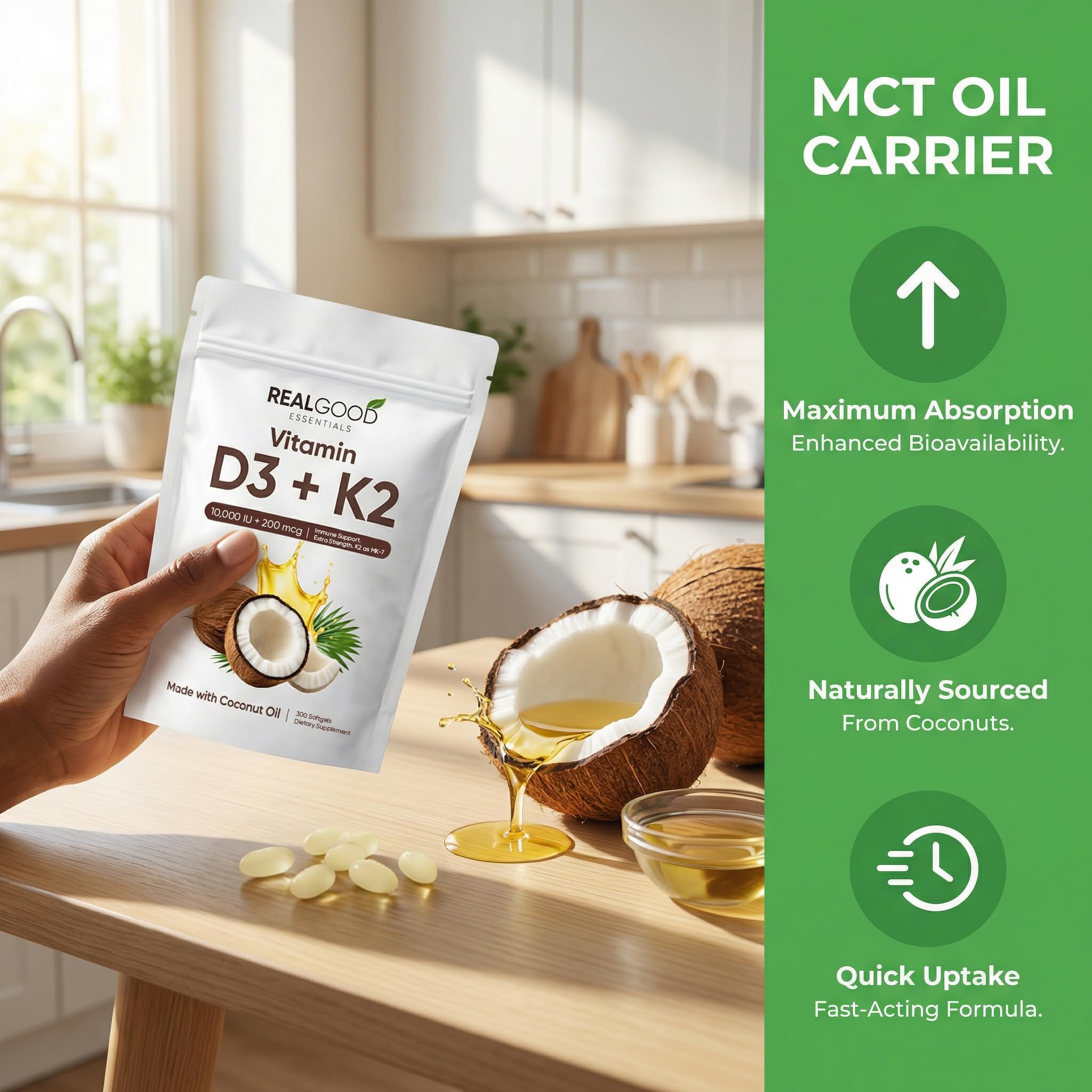 WGYPEU Real Good Essentials Vitamin K2 MK-7 aids calcium utilization