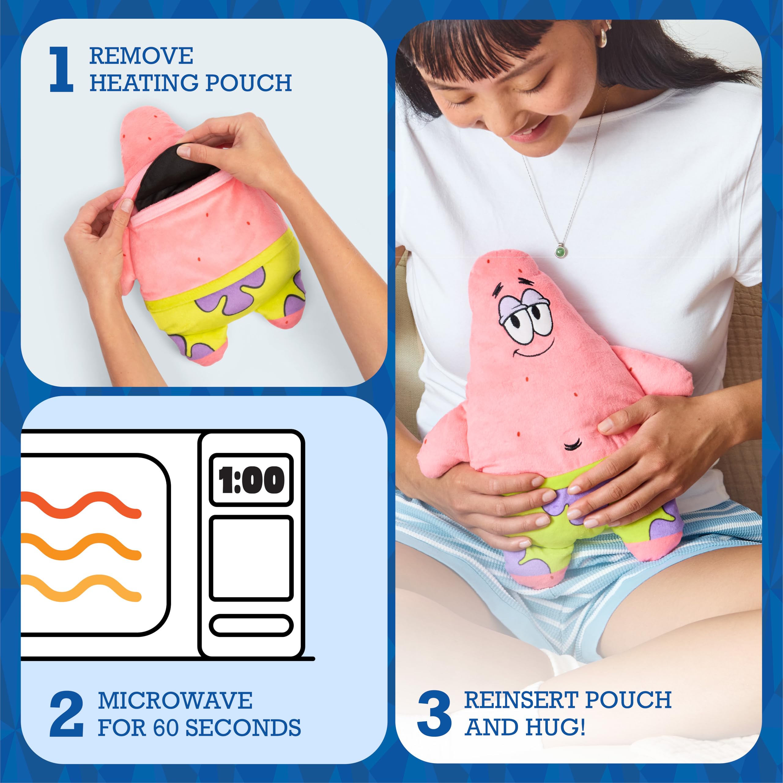 WHAT DO YOU MEME Patrick heating pad gift-ready packaging ideal as a fun present