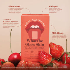 What the Glass Skin Glutathione Strip dissolving on the tongue for quick absorption.