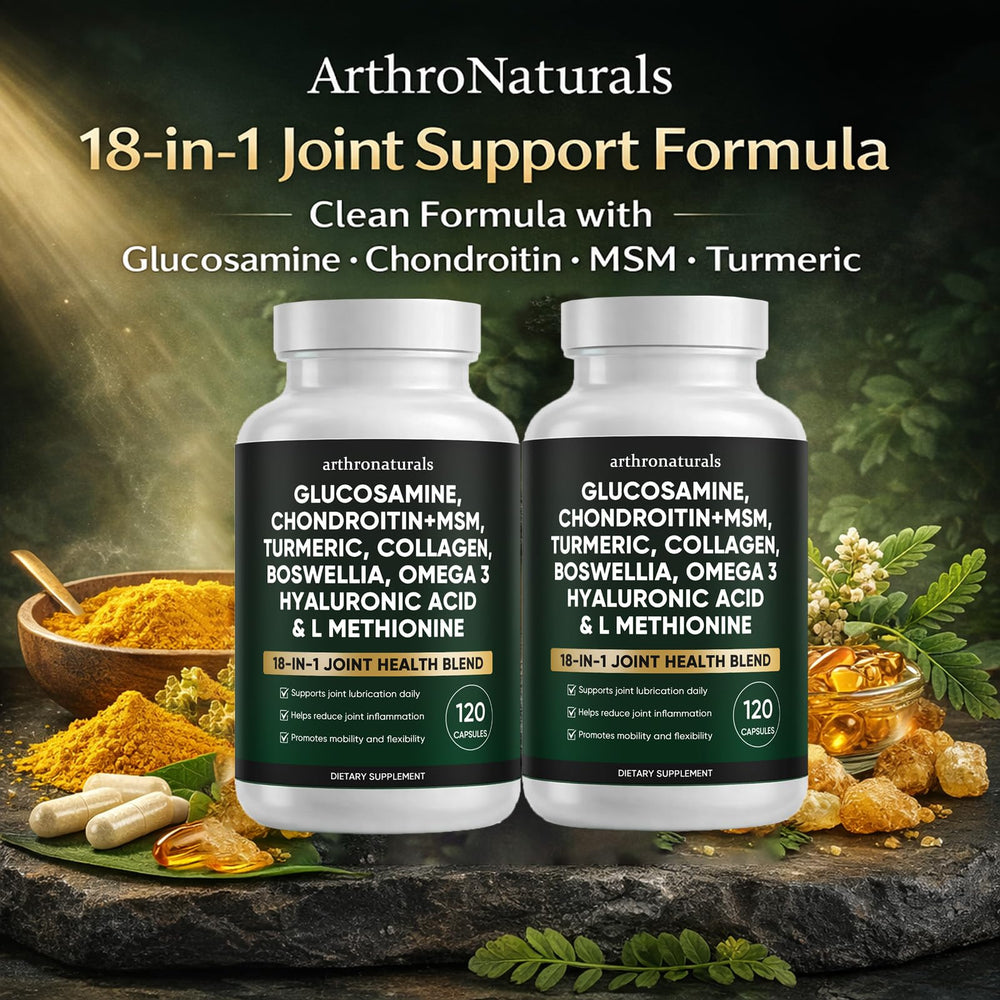 WHDEOW ArthroNaturals packaging label close-up shows clean formula