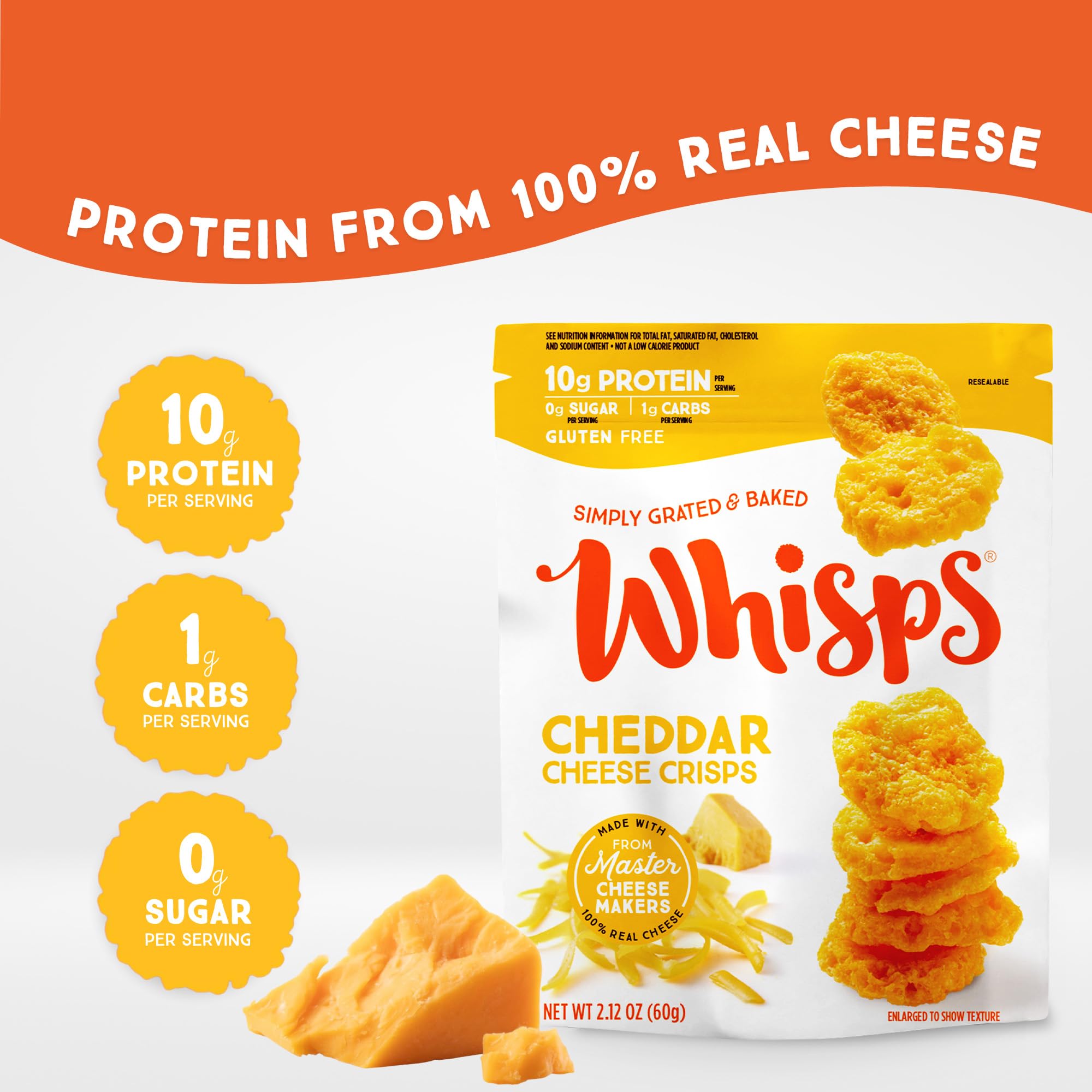 Whisps Cheddar serving plate features crisps with herbs.