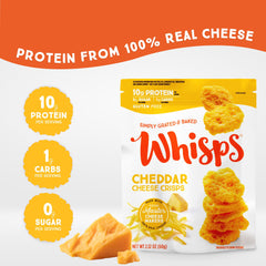 Whisps Cheddar serving plate features crisps with herbs.