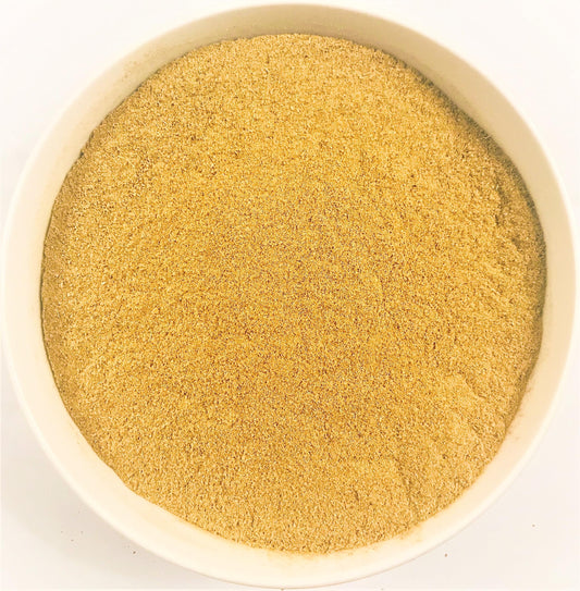 White Label German Chamomile powder in a resealable pouch for fresh aroma.