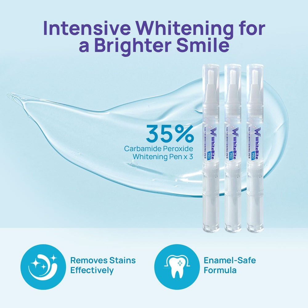 Whitebite Pro remineralizing gel included to support enamel care.