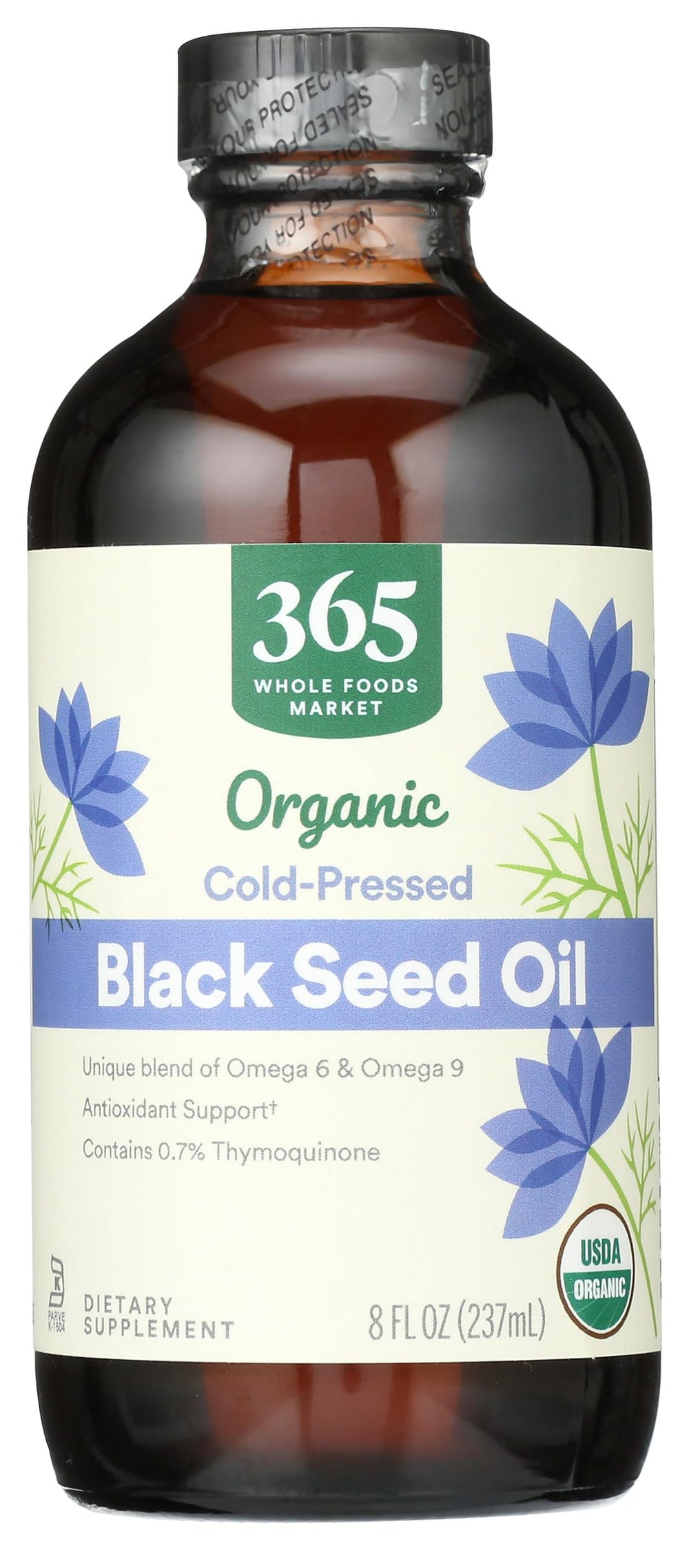 Whole Foods Market Organic Black Seed Oil bottle front view for everyday wellness