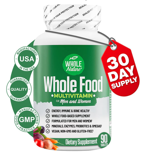Whole Nature all-in-one multivitamin bottle for daily balanced nutrition.