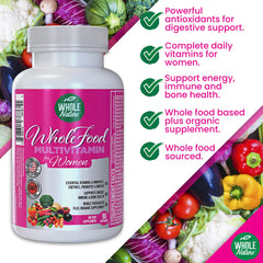 Whole Nature Women's Multi on a kitchen scene ready for a morning supplement.