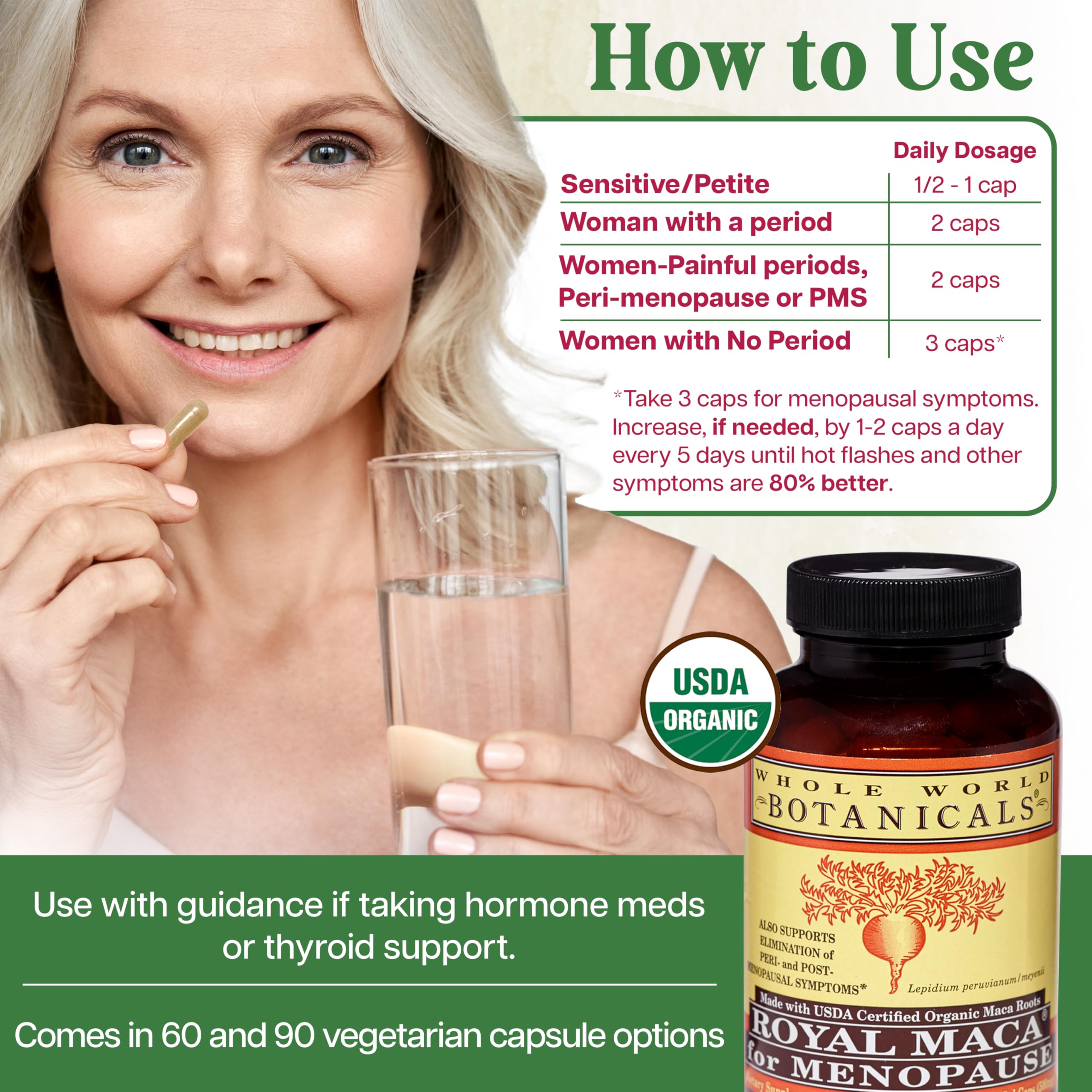 Closeup of Royal Maca capsules with earthy texture and color