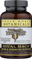 Closeup of Whole World Botanicals Royal Maca Label highlighting ingredients