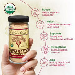 Whole World Botanicals Royal Maca Powder fine texture ready to mix.