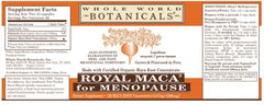 Whole World Royal Maca label highlighting gluten-free non-GMO formulation