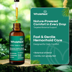 WholeNest oil drops on skin deliver cooling relief from burning and itching.