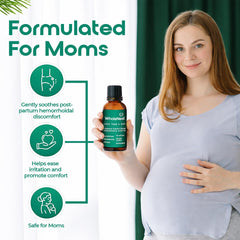 WholeNest hemorrhoid oil packaging shown with clear usage instructions.
