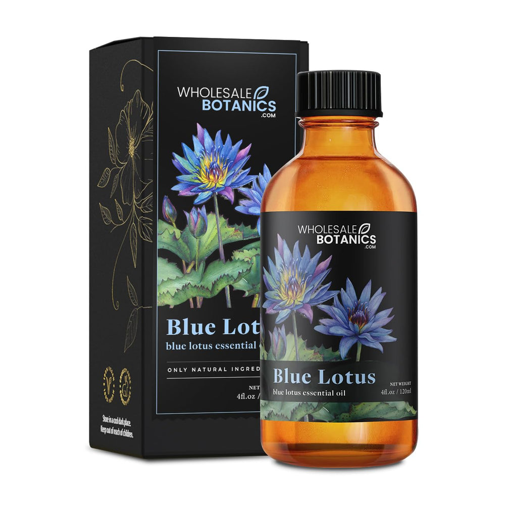 Wholesale Botanics Blue Lotus essential oil bottle for aromatherapy and mood enhancement