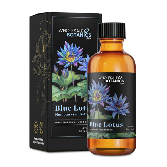 Wholesale Botanics Blue Lotus Essential Oil bottle pour for calming aromatherapy