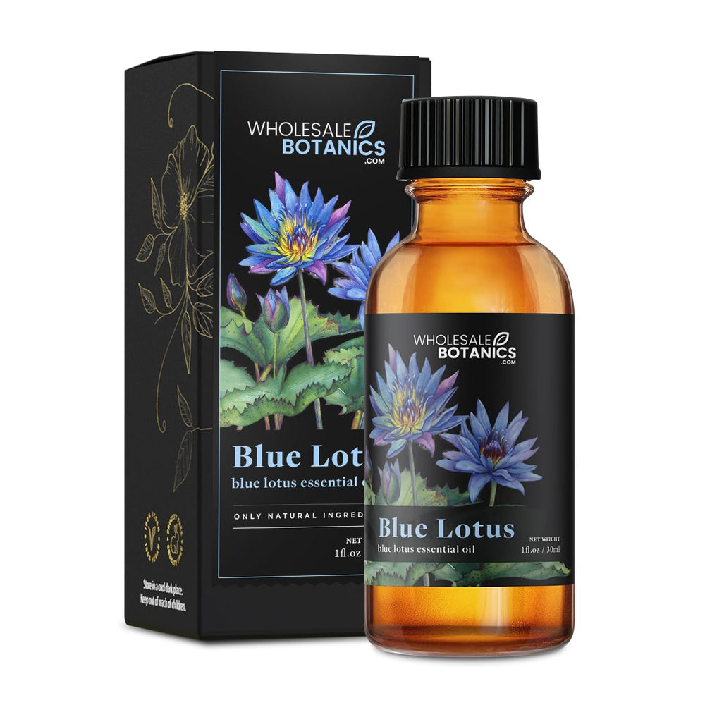 Wholesale Botanics Blue Lotus Essential Oil bottle ideal for home aromatherapy.