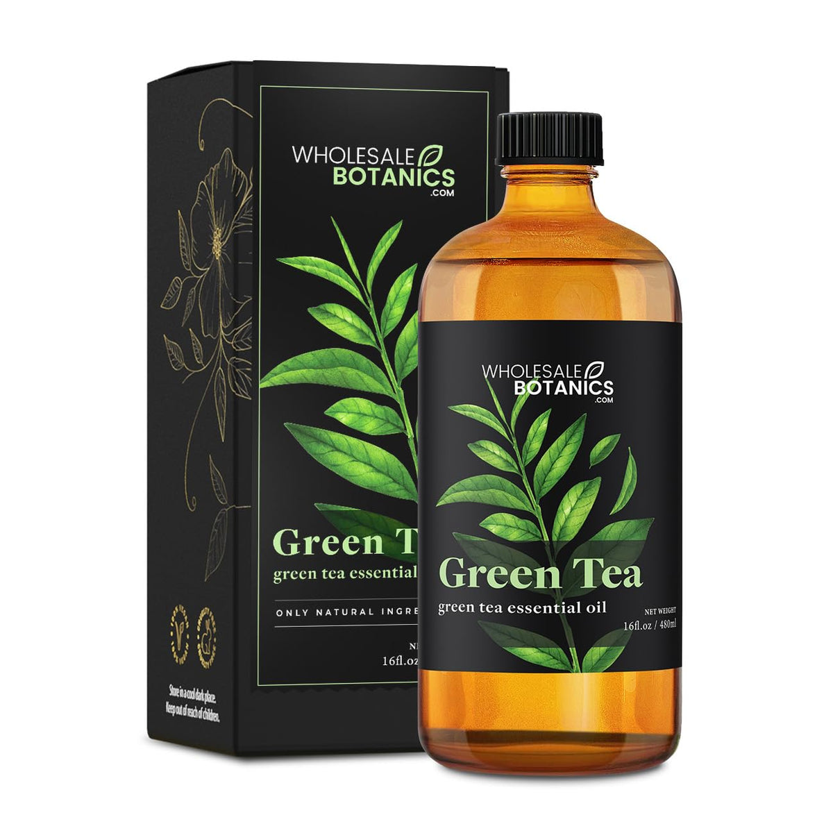 Wholesale Botanics Green Tea Essential Oil bottle with pour for diffusers and blends for aromatherapy