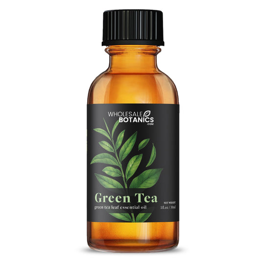 Wholesale Botanics Green Tea Essential Oil in a diffuser for a refreshing scent.