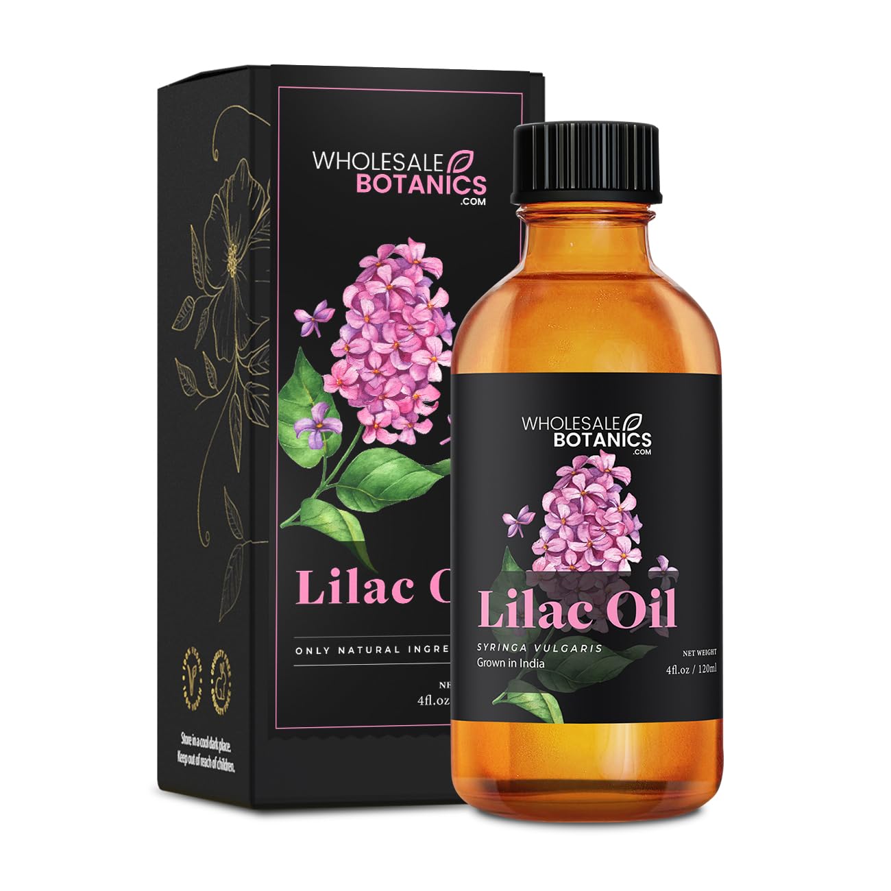Wholesale Botanics Lilac Oil bottle close-up for premium essential oil ideal for perfumes