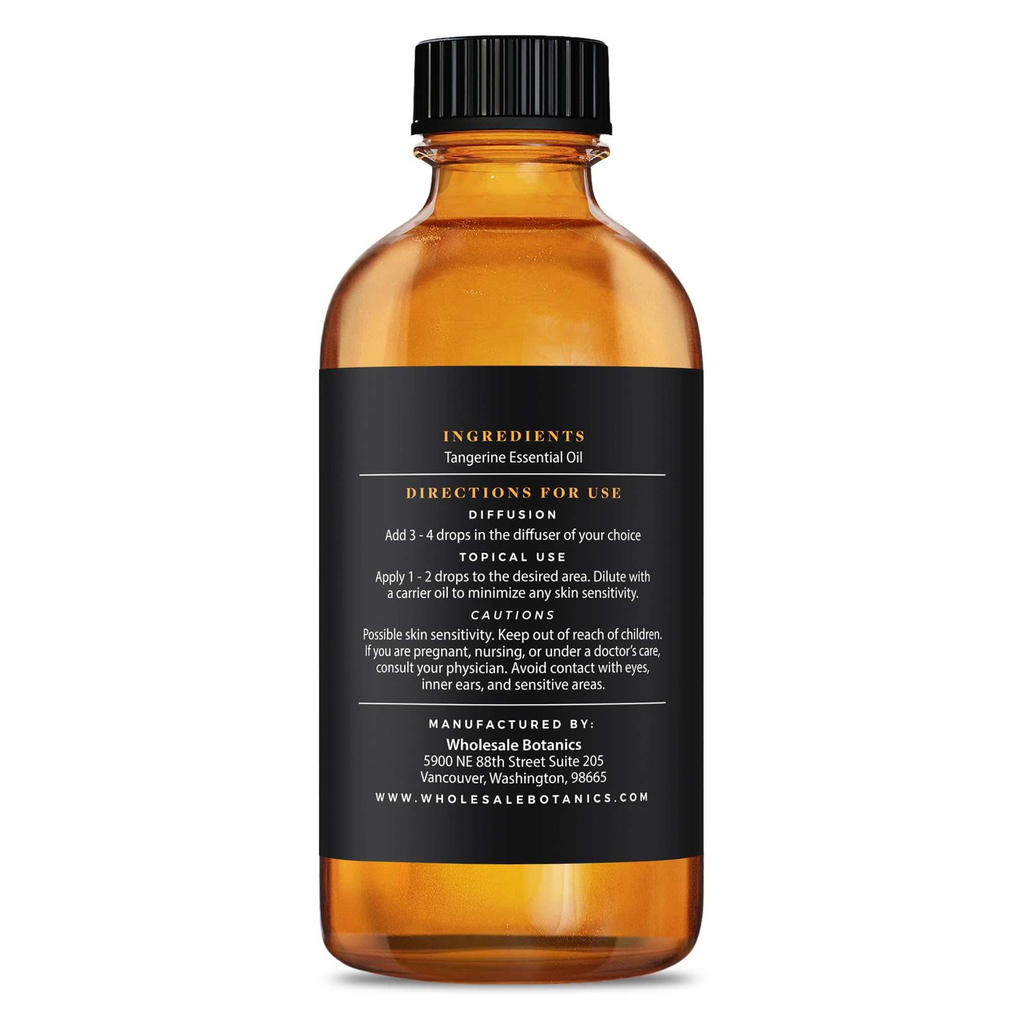 Wholesale Botanics Tangerine Essential Oil bottle for diffuser use and scent-friendly DIY projects.
