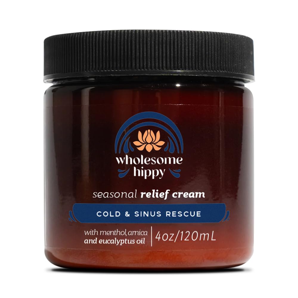 Wholesome Hippy Menthol & Eucalyptus Comfort Balm bottle with cooling menthol for quick relief