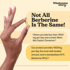 Wholesome Story Berberine vegan capsules emphasize clean-label, plant-based capsules
