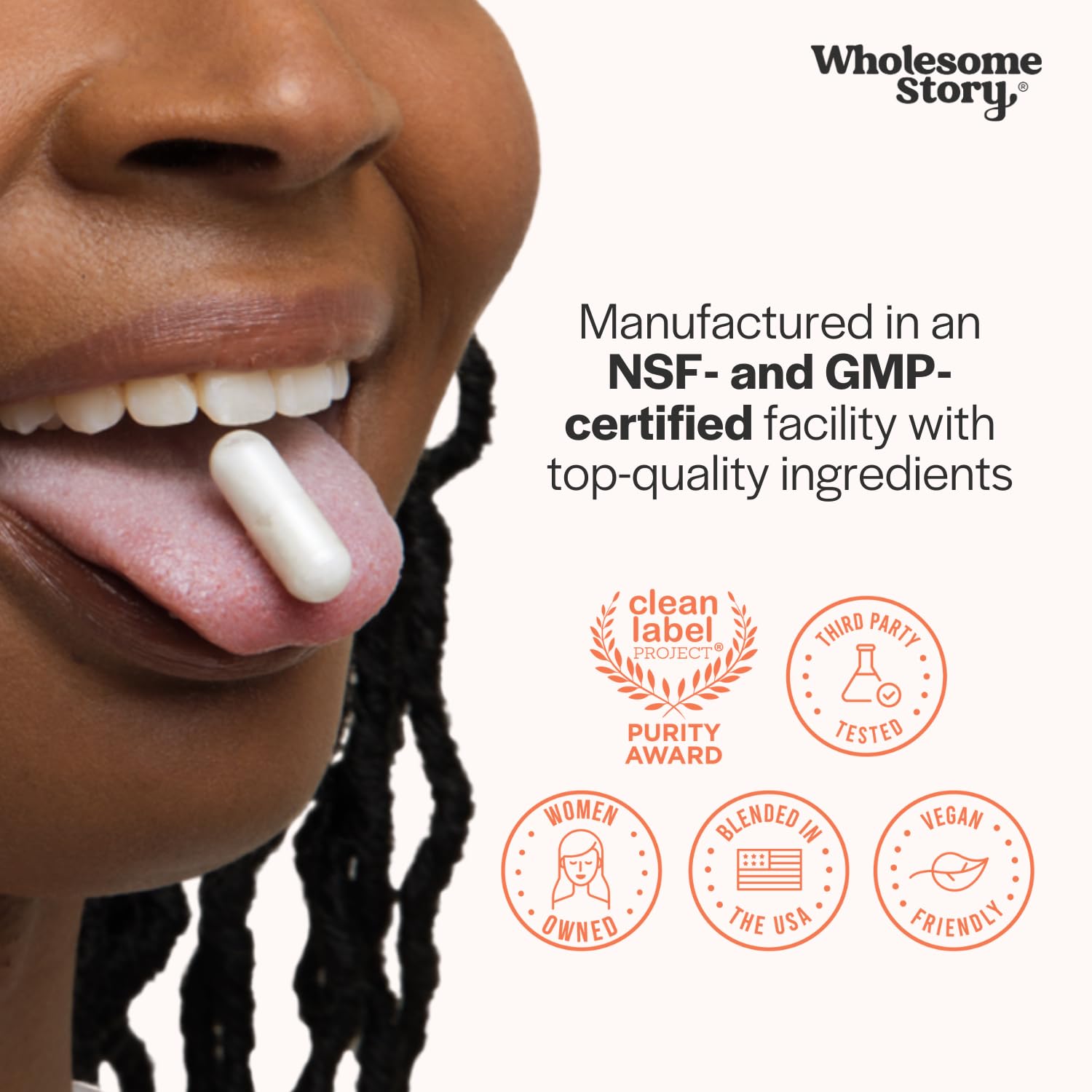 Wholesome Story Clean Label Project certification badge for quality.