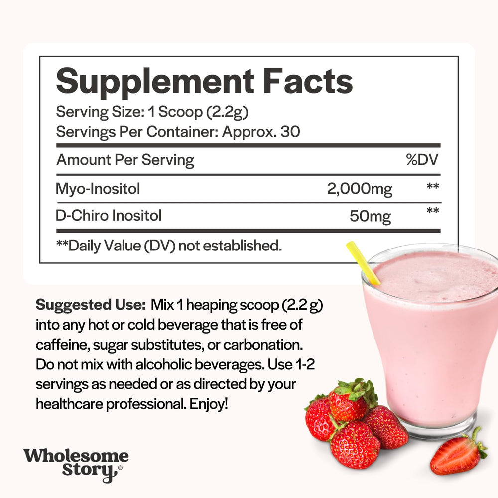 Wholesome Story powder jar label visible, showcasing vegan and purity certifications.