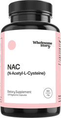 Wholesome Story NAC 600mg bottle front view for cellular health support.