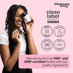 Wholesome Story NAC packaging side view displaying Clean Label Project certification for transparency.