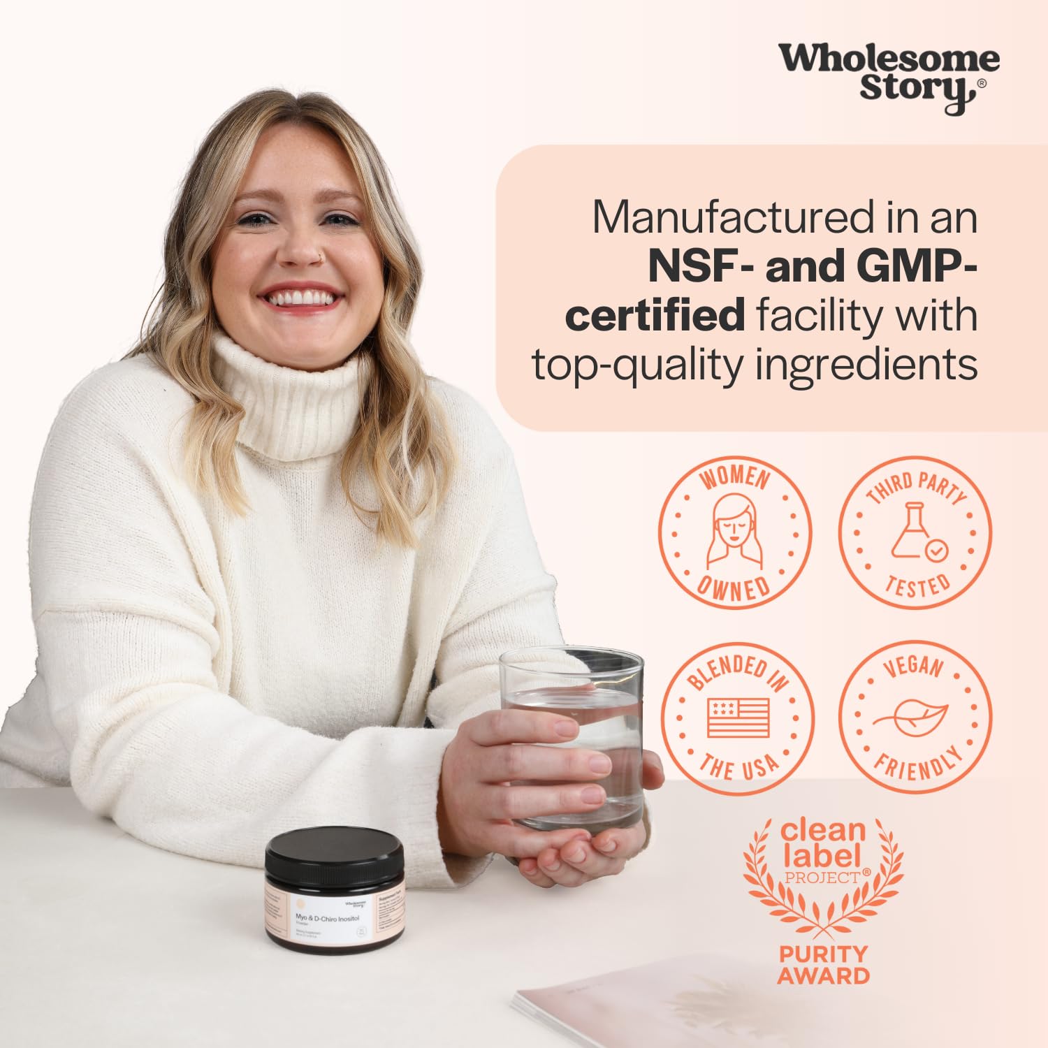 Wholesome Story serving shown in a smoothie to illustrate versatility.